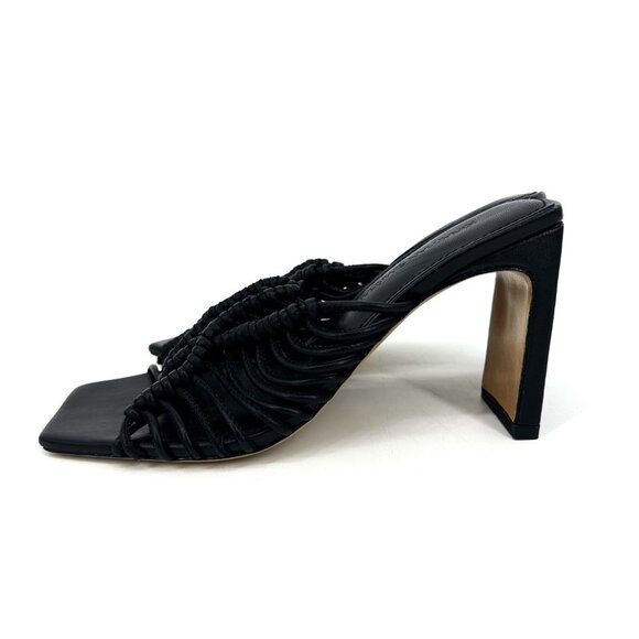 NWOB Jonathan Simkhai Audra Macrame Heeled Square Toe Sandals Black 37 US 7 - Picture 3 of 11